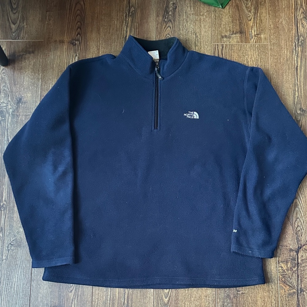 North Face Navy 1/4 Zip Fleece Pullover Men's Size XL